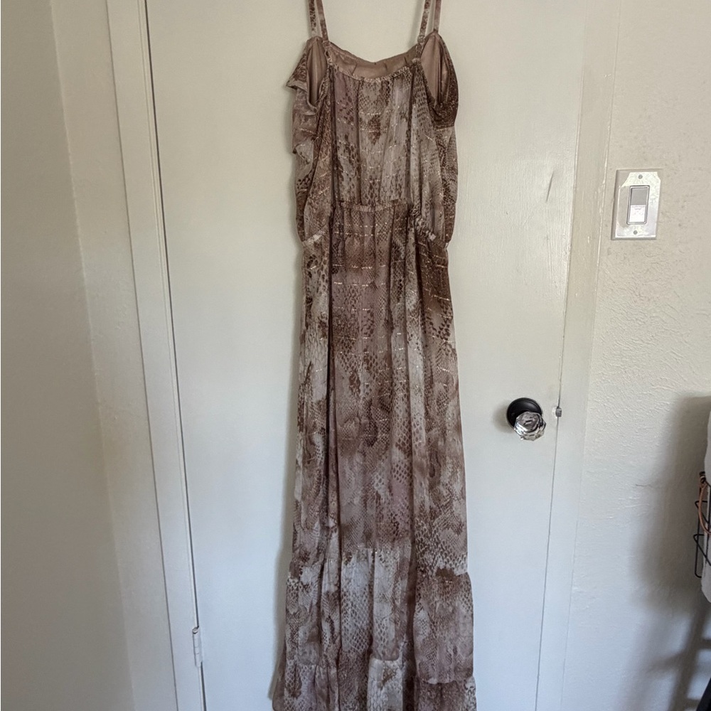 Express Brown Patterned Maxi Dress - image 5